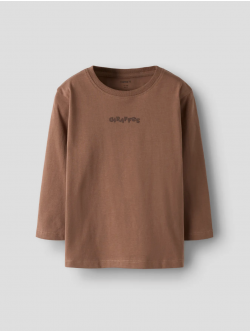 Name it langærmet "Giraffe" T-shirt i brun til piger