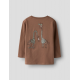 Name it langærmet "Giraffe" T-shirt i brun til piger