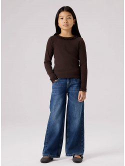 Name it langærmet slim top i brun til piger