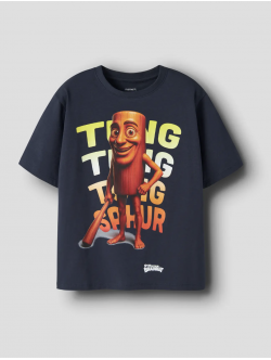 Name it "Italian brainrot" T-shirt i navy til drenge