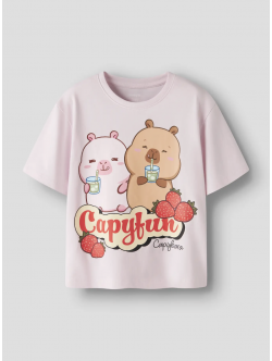 Name it "Capybara" T-shirt i lyserød til piger