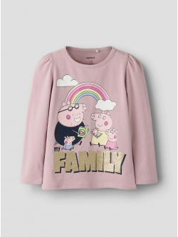 Name it "Gurli gris" langærmet trøje i lilla til piger