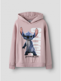 Name it "Stitch" Hoodie i lyserød til piger