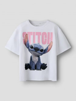Name it "Stitch" T-shirt i hvid til piger