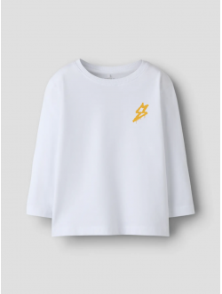 Name it langærmet trøje i hvid til drenge