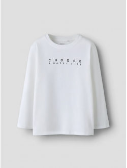 Name it langærmet trøje i hvid til drenge