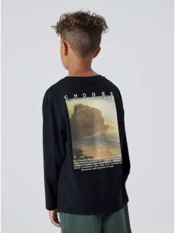 Name it langærmet trøje i sort til drenge