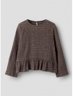 Name it langærmet top i brun til piger