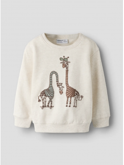 Name it Sweatshirt i beige med giraf til drenge