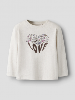 Name it langærmet trøje i beige til piger