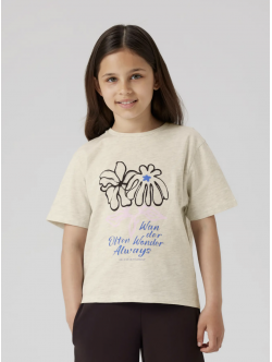 Name it T-shirt i beige til piger