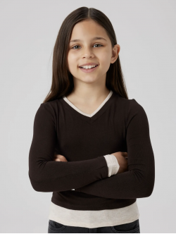 Name it Langærmet slim fit trøje brun til piger