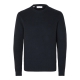 Selected Strikket crew neck i Sky Captain til herre