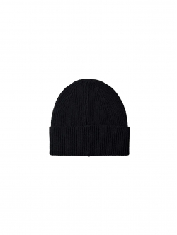 Selected Beanie med merino uld i sort til herre