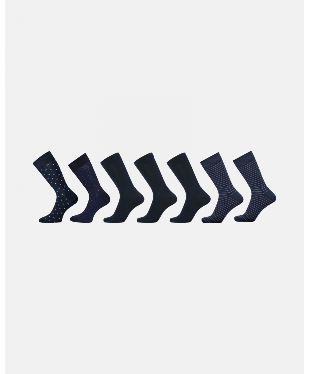 Dovre 7pak bambusstrømper i navy til herre