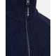Dovre uldsweater med halv lynlås i navy til herre
