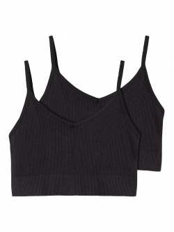 LMTD 2pak bralette med tynde stropper i sort til piger