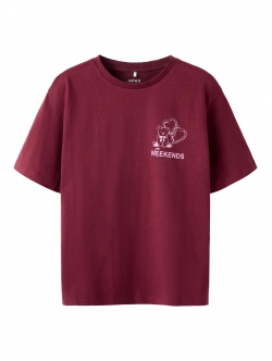 Name it T-shirt i Burgundy til piger