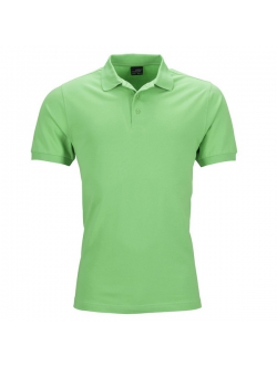 Frisk limegrøn poloshirt. – Mens poloshirt, Piqué. Elastic