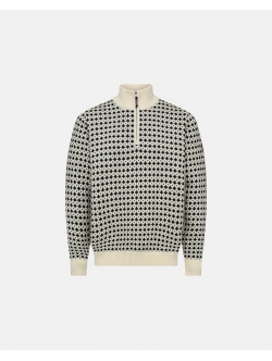 Dovre Knitted Zip Pullover i multifarvet til herre