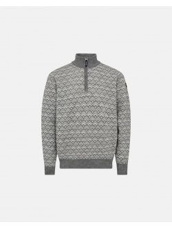 Dovre Knitted Zip Pullover i multifarvet til herre