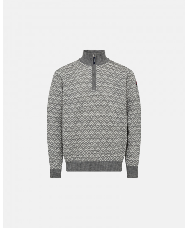 Dovre Knitted Zip Pullover i multifarvet til herre