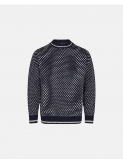 Dovre stiktrøje m. mønster i navy til herre