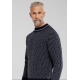 Dovre stiktrøje m. mønster i navy til herre