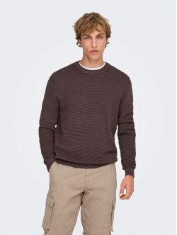ONLY & SONS Crew neck i brun til herre