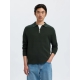 Selected relaxed half zip Polo i Deep Forest til herre