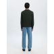 Selected relaxed half zip Polo i Deep Forest til herre