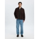Selected relaxed half zip Polo i Deep Forest til herre