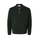 Selected relaxed half zip Polo i Deep Forest til herre