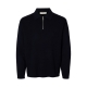 Selected relaxed half zip Polo i Sky Captain til herre