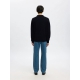 Selected relaxed half zip Polo i Sky Captain til herre