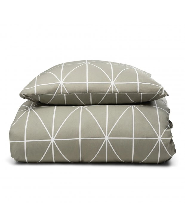 Sengetøj 100% bomuld - Grønt sengesæt med harlekintern - Nordstrand Home dynebetræk