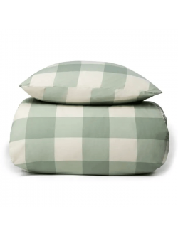 Sengetøj 100% bomuld - Blåt sengesæt med harlekintern - Nordstrand Home dynebetræk