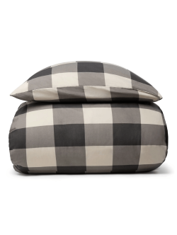 Sengetøj 100% bomuld - Blåt sengesæt med harlekintern - Nordstrand Home dynebetræk