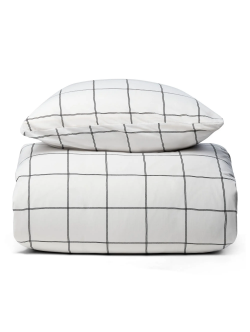 Sengetøj 100% bomuld - Blåt sengesæt med harlekintern - Nordstrand Home dynebetræk