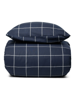 Sengetøj 100% bomuld - Blåt sengesæt med harlekintern - Nordstrand Home dynebetræk