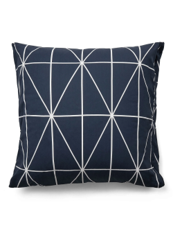 Pudebetræk 60x63 cm - 100% bomuld - Blåt hovedpudebetræk med harlekintern - Nordstrand Home