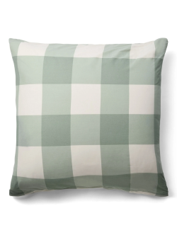 Pudebetræk 60x63 cm - 100% bomuld - Grønt hovedpudebetræk med store tern - Nordstrand Home