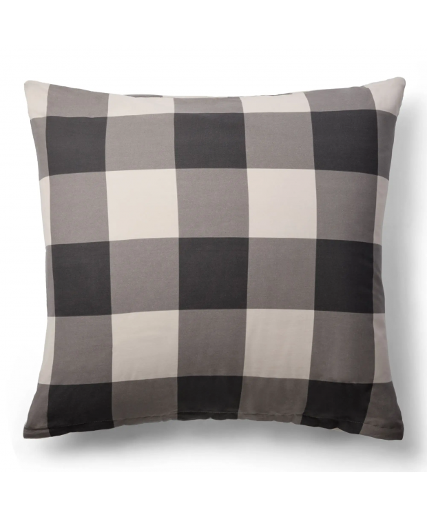 Pudebetræk 60x63 cm - 100% bomuld - Gråt ternet hovedpudebetræk - Nordstrand Home