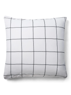 Pudebetræk 60x63 cm - 100% bomuld - Hvidt hovedpudebetræk med sorte tern - Nordstrand Home