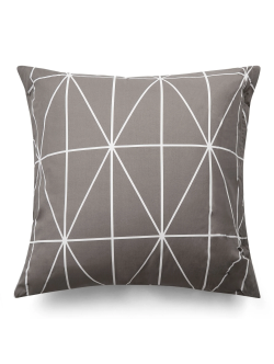 Pudebetræk 60x63 cm - 100% bomuld - Lysegråt hovedpudebetræk med harlekintern - Nordstrand Home