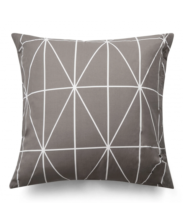 Pudebetræk 60x63 cm - 100% bomuld - Lysegråt hovedpudebetræk med harlekintern - Nordstrand Home