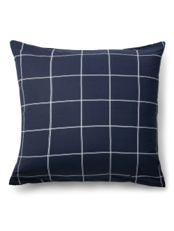 Pudebetræk 60x63 cm - 100% bomuld - Mørkeblåt hovedpudebetræk med hvide tern - Nordstrand Home