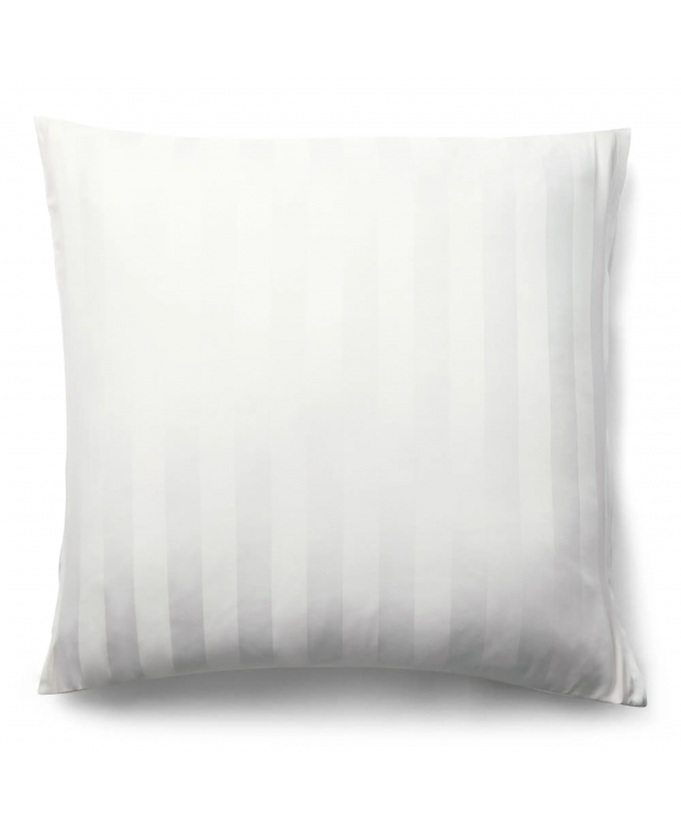 Bambus pudebetræk - 100% Naturligt bambus - 60x63 cm - Hvidt, jacquardvævet hovedpudebetræk med striber
