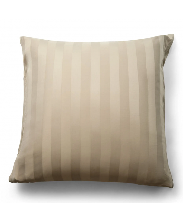 Bambus pudebetræk - 100% Naturligt bambus - 60x63 cm - Sandfarvet, jacquardvævet hovedpudebetræk med striber