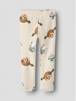 Name it "Pippi langstrømpe" leggings i beige til piger